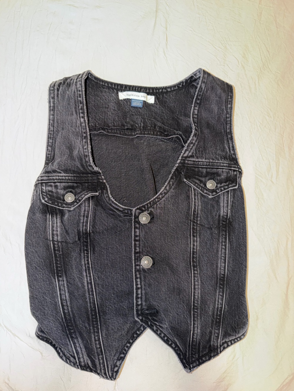 Black Washed Denim Jean Vest - Classic Casual